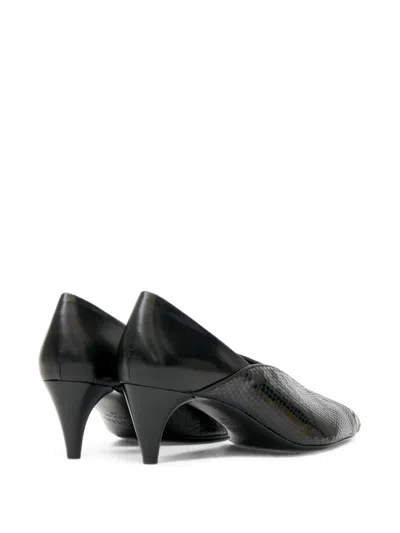 Isabel Marant Ilou Python Leather Kitten Heel Pumps In Black
