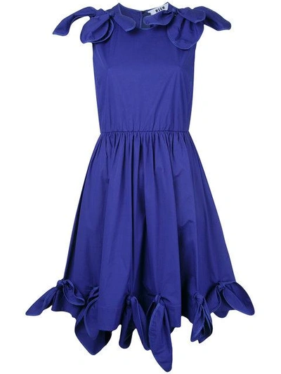 Shop Msgm Flared Dress In Purple