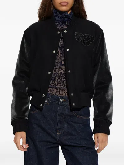 Off-white Logo-patch Bomber Jacket In Multi
