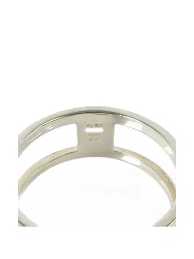 Pre-owned Gucci Interlocking G Ring In Silver