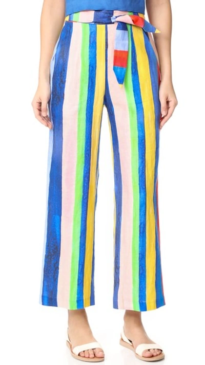 Mara Hoffman Striped Organic Linen Wide-leg Pants In Multi
