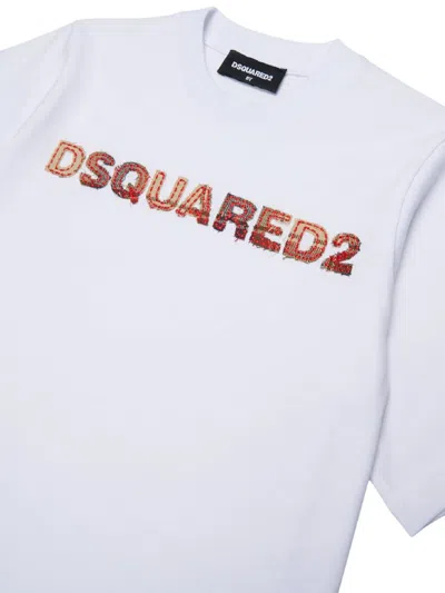 Dsquared2 Logo-appliqué T-shirt In White