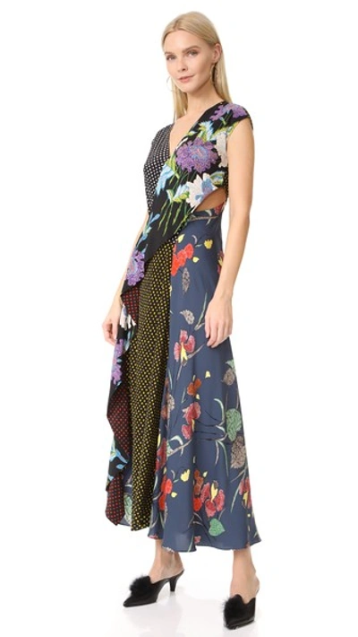 Diane Von Furstenberg Printed Ruffled Silk Crepe De Chine Wrap Dress In Multi