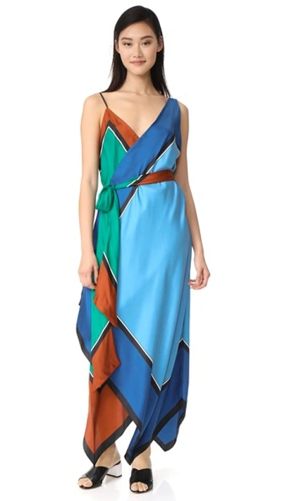 Shop Diane Von Furstenberg Scarf Hem Tiered Dress In Arago Large Tr B/arago Large J