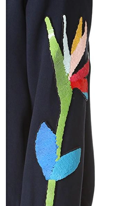 Shop Mira Mikati Embroidered Bomber Jacket In Navy