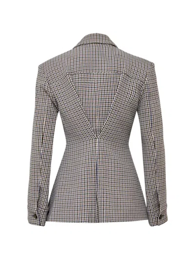 Veronica Beard Molyneux Tailored Houndstooth-pattern Jacket In Gray