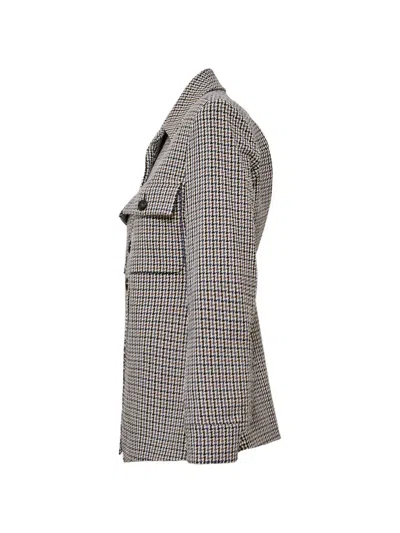 Veronica Beard Molyneux Tailored Houndstooth-pattern Jacket In Gray