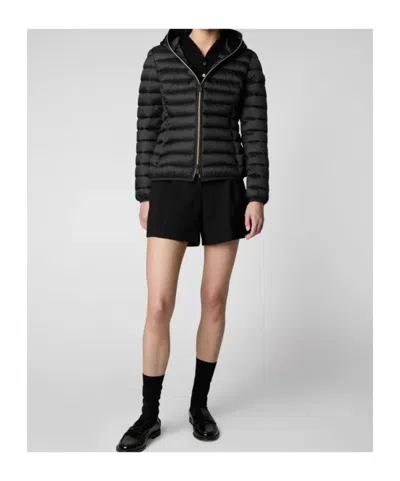 Save The Duck Olly Basic Hooded Basic Jacket In Black