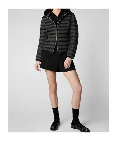 Save The Duck Olly Basic Hooded Basic Jacket In Black