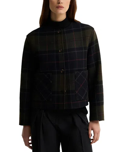 Barbour Marlow Wool Blend Overshirt Jacket In Blue