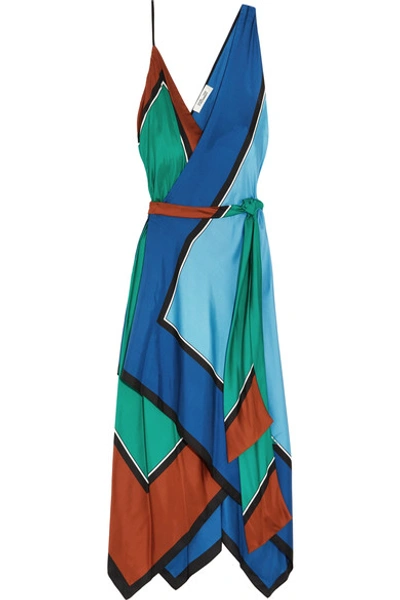 Shop Diane Von Furstenberg Asymmetric Printed Silk Maxi Dress