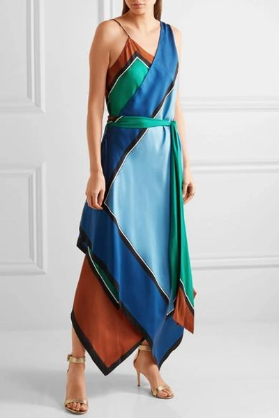Shop Diane Von Furstenberg Asymmetric Printed Silk Maxi Dress
