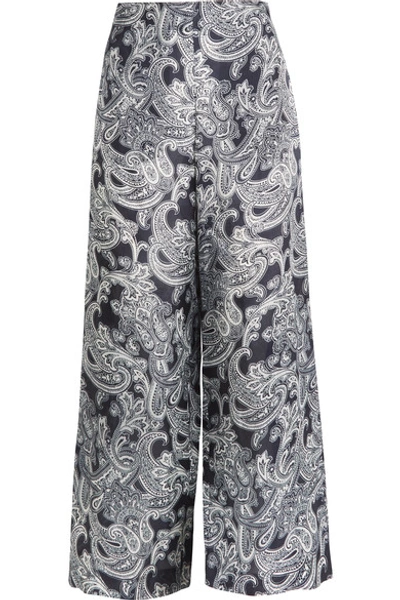 Acne Studios Tennessee Printed Chiffon Wide-leg Pants In Blue