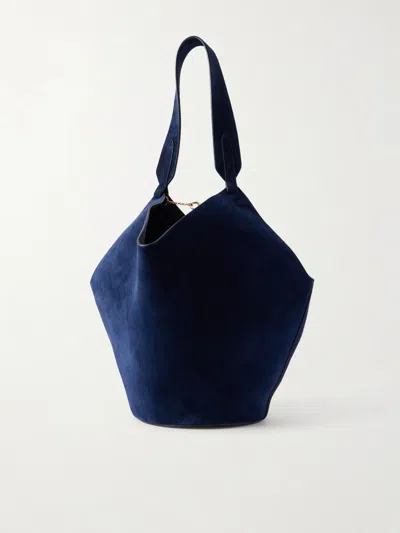 Khaite Solid Suede Shoulder Bag In Black
