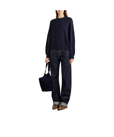 Khaite Solid Suede Shoulder Bag In Black