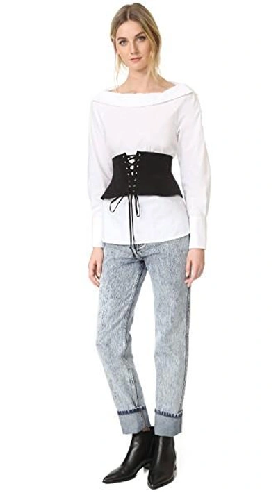 Shop Fleur Du Mal Lacing Corset Belt In Black