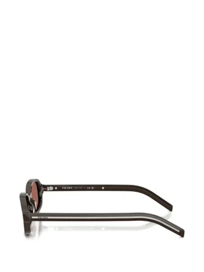 Prada Eyewear 0prd06s Rectangular Sunglasses In Brown