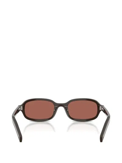 Prada Eyewear 0prd06s Rectangular Sunglasses In Brown
