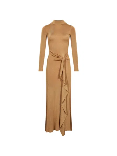MAXI KNOTTED RUFFLED DRESS