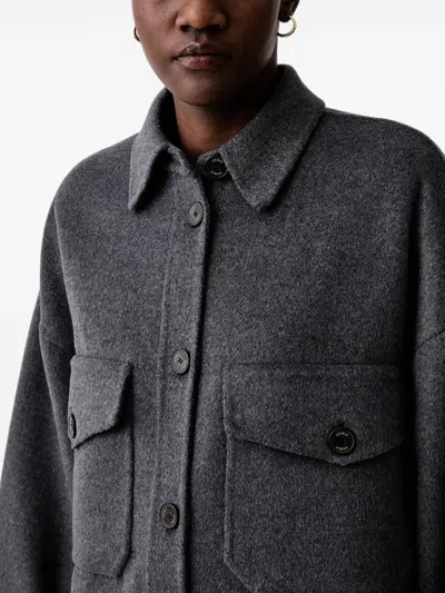Vicolo Button-up Chest-pocket Jacket In Gray