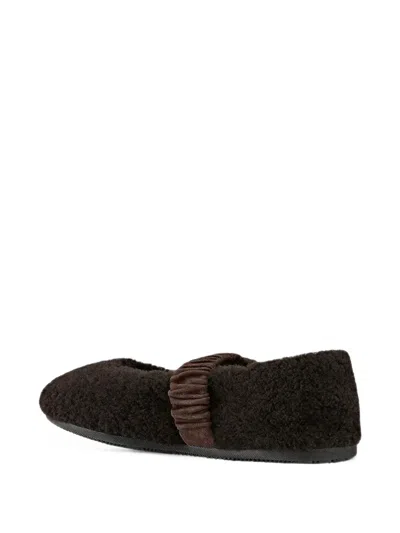 Bogner Vienna Shearling-effect Elasticated Ballet Flats In Multi