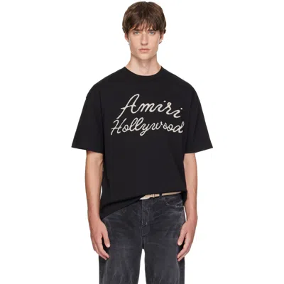 Amiri Oversized Fit Hollywood Script Tee In Black