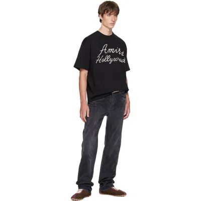 Amiri Oversized Fit Hollywood Script Tee In Black