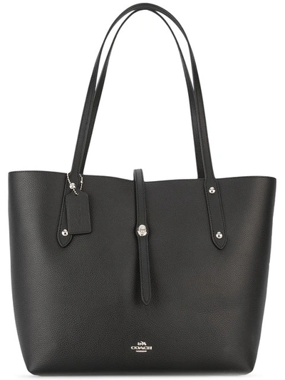 Coach Market Leather Tote Bag In Black