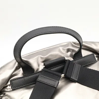 Pre-owned Prada Metallic Silver Nylon Backpack Shoulder Bag ()