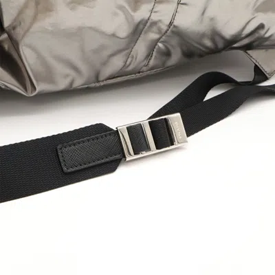 Pre-owned Prada Metallic Silver Nylon Backpack Shoulder Bag ()