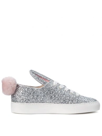 Shop Minna Parikka Sneaker  Tail Sneaks In Pelle E Glitter In Argento