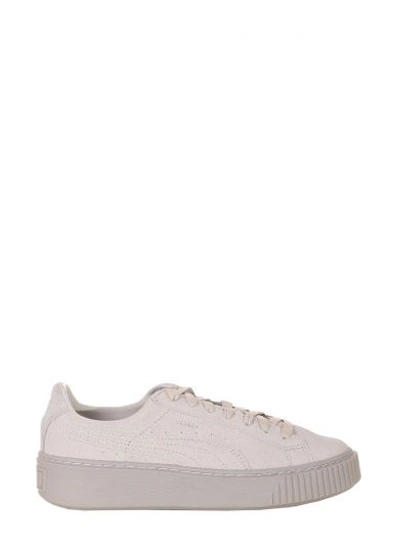 Shop Puma Basket Platform In Grigio Chiaro