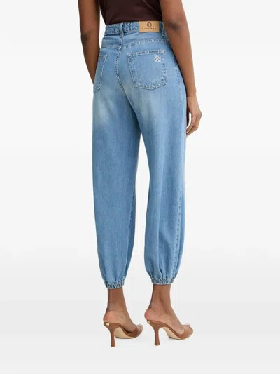 Haveone Elasticated-cuff Jeans In Blue