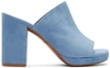 dressing gownRT CLERGERIE Blue Suede Abrice Mules