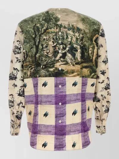 Prada Mixed-print Shirt In Multi