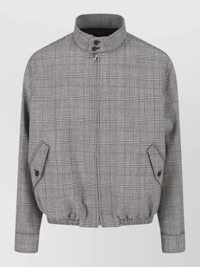 Marni Check-pattern Virgin Wool Jacket In Gray