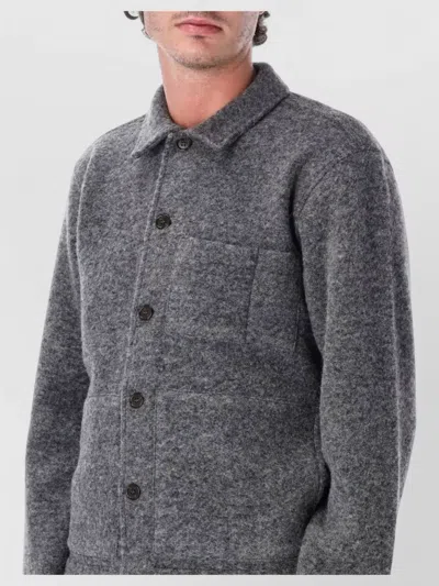 Universal Works Uniform Button-up Patch-pocket Jacket In Gray