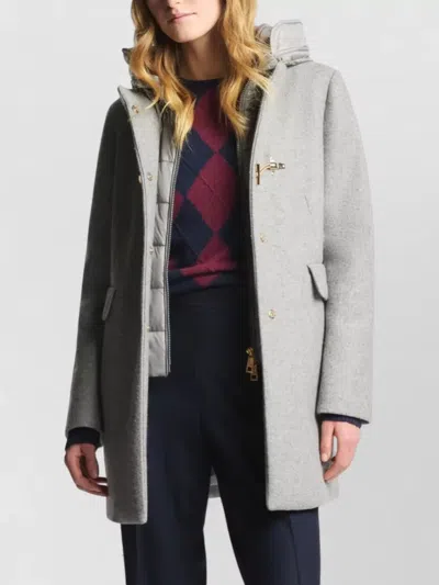 Fay Toggle Double-breasted Coat In Gray