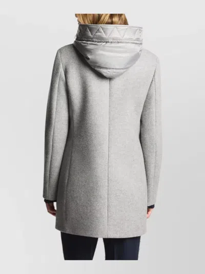 Fay Toggle Double-breasted Coat In Gray