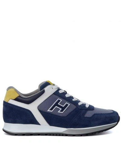 Hogan Leather Trainers In Blue