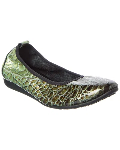 Arche Lanoho Leather Flat In Green