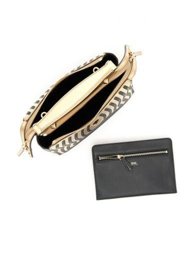 Shop Fendi Dotcom Click Bag In Oro+nero+oro Soft|metallico