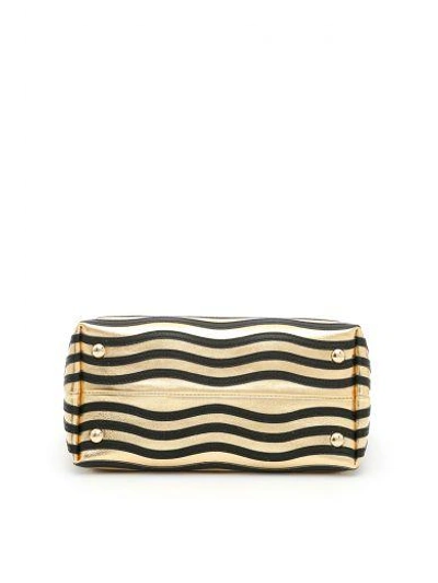 Shop Fendi Dotcom Click Bag In Oro+nero+oro Soft|metallico