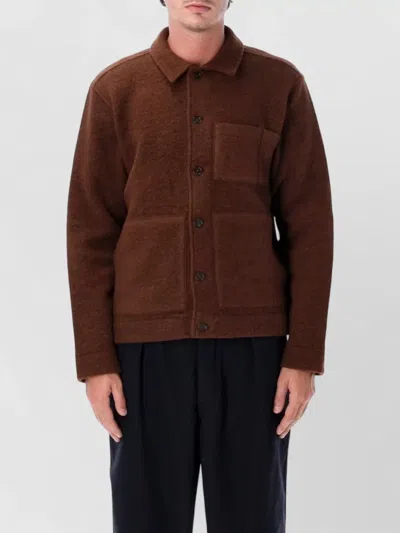 Universal Works Button-up Patch-pocket Jacket In Brown