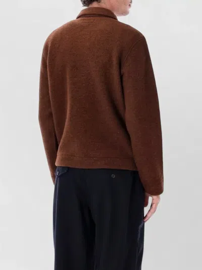 Universal Works Button-up Patch-pocket Jacket In Brown