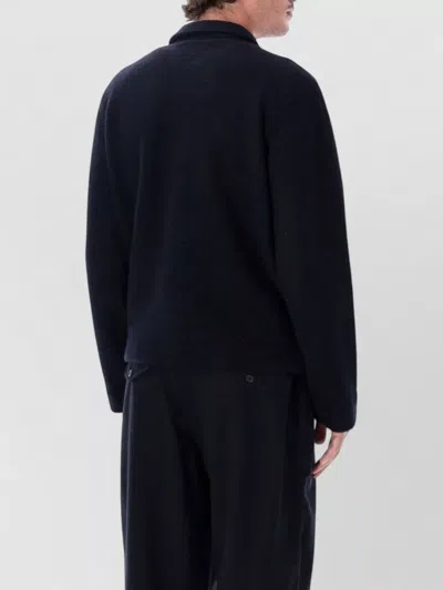 Universal Works Wool-blend Button Front Overshirt Jacket In Black