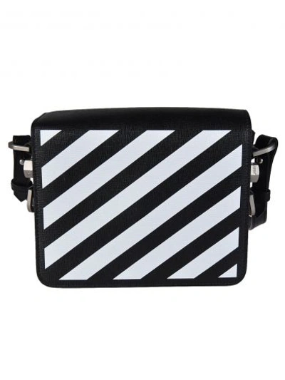 Off-white Diagonal Stripe Shoulder Bag In Nero/bianco