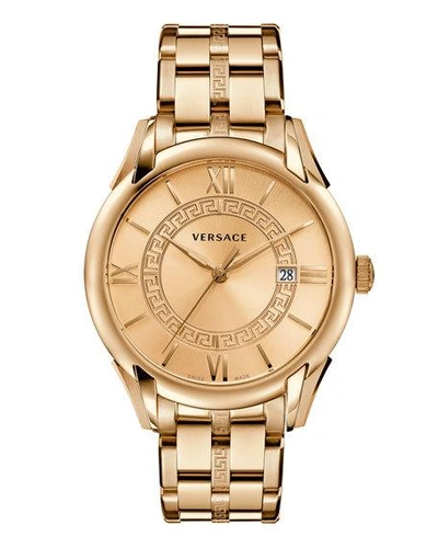 Versace Apollo Bracelet Watch, Rose Golden In White