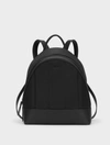 DKNY leather trim backpack,R1712205