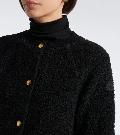 Moncler Teddy Bomber Jacket In Black